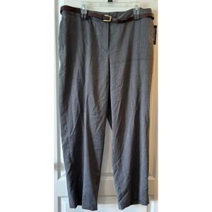 Evan Picone Woman Gray Dress Pants With Belt Size 16W NWT $58 Slacks